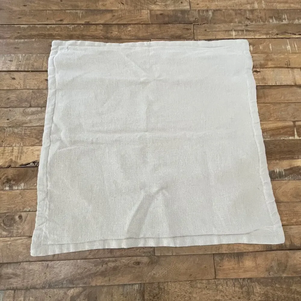 Square 100% Linen Pillow Sham 20 in x 20 in Sand Beige Zipper Closure